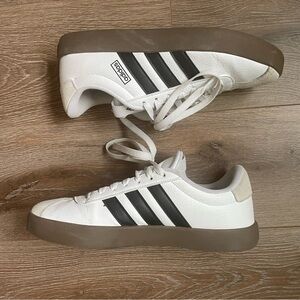 Adidas White and Black Classic Sneakers with Signature Stripes